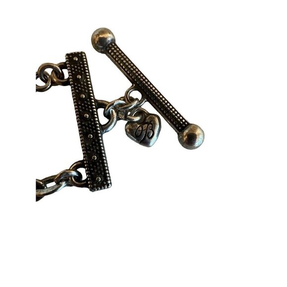Brighton Silver Toggle Bracelet With Circular Links & Heart Charm - Picture 4 of 5